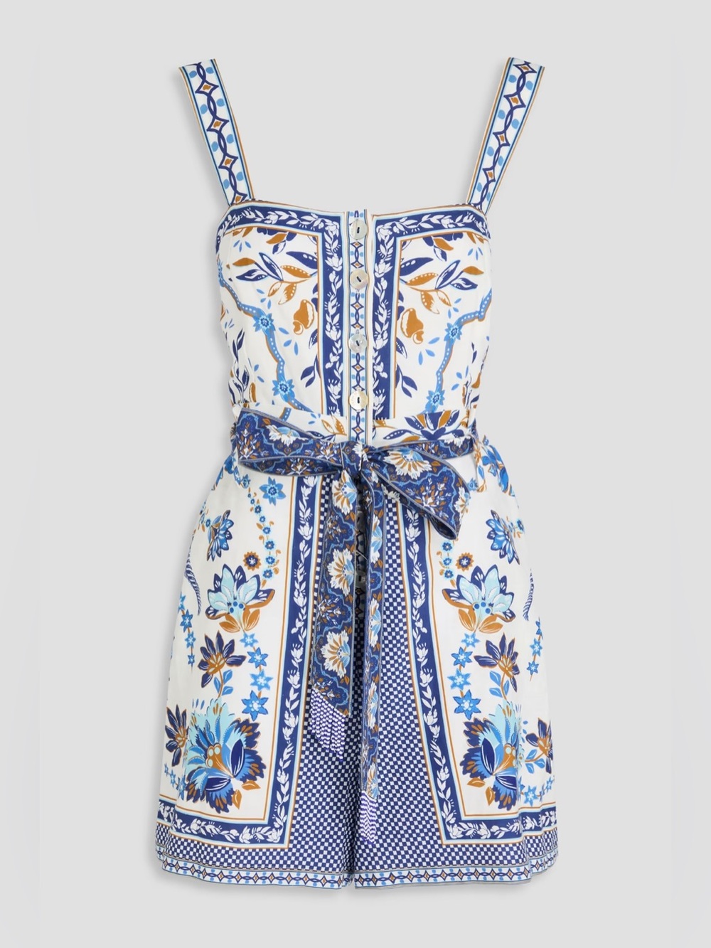 NWOT Farm Rio Off-White Ana Tapestry Lenzing™ Ecovero™ Euroflax™ Romper S